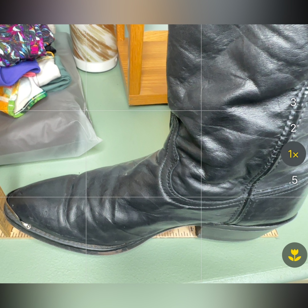 Black Code West leather cowboy boots for men. - Picture 11 of 12